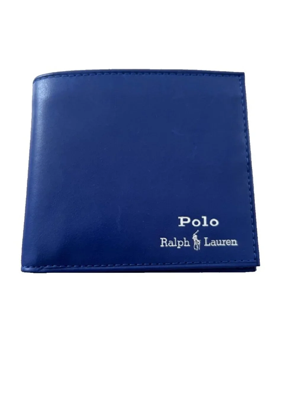 Polo Ralph Lauren Leather Logo Blue Wallet Cardholder BiFold